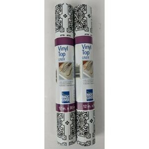 3 Rolls Magic Cover Vinyl Non-Adhesive Top‎ Shelf Liner Julien Black White 12x30